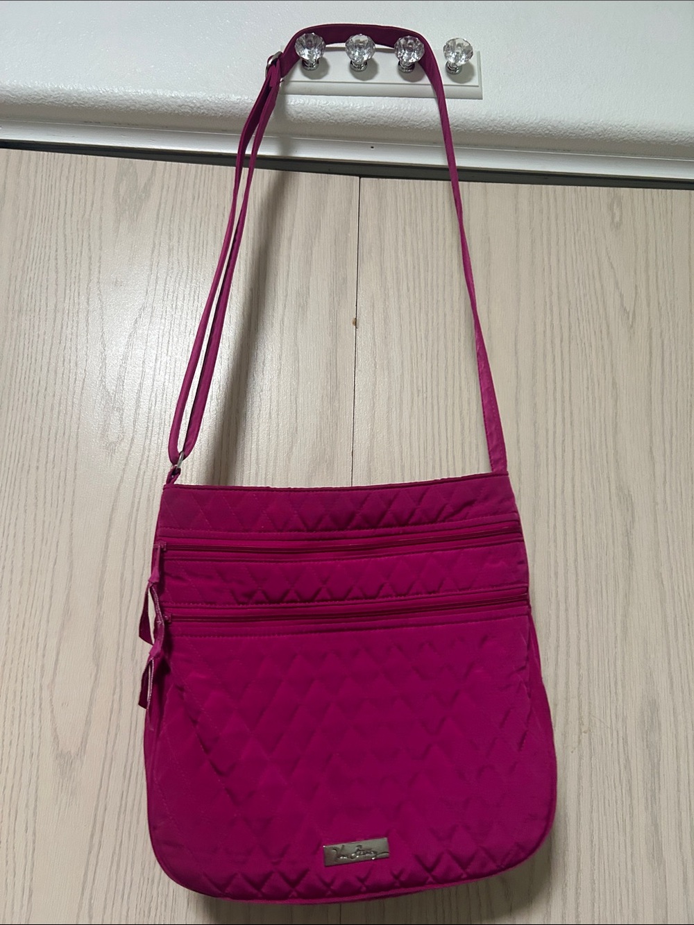 Vera Bradley Quilted Crossbody Bag in Fuchsia